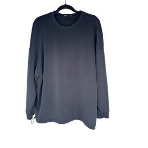 2/$30 ZARA Black M-L Oversized Long-Sleeve Crew Neck Sweatshirt